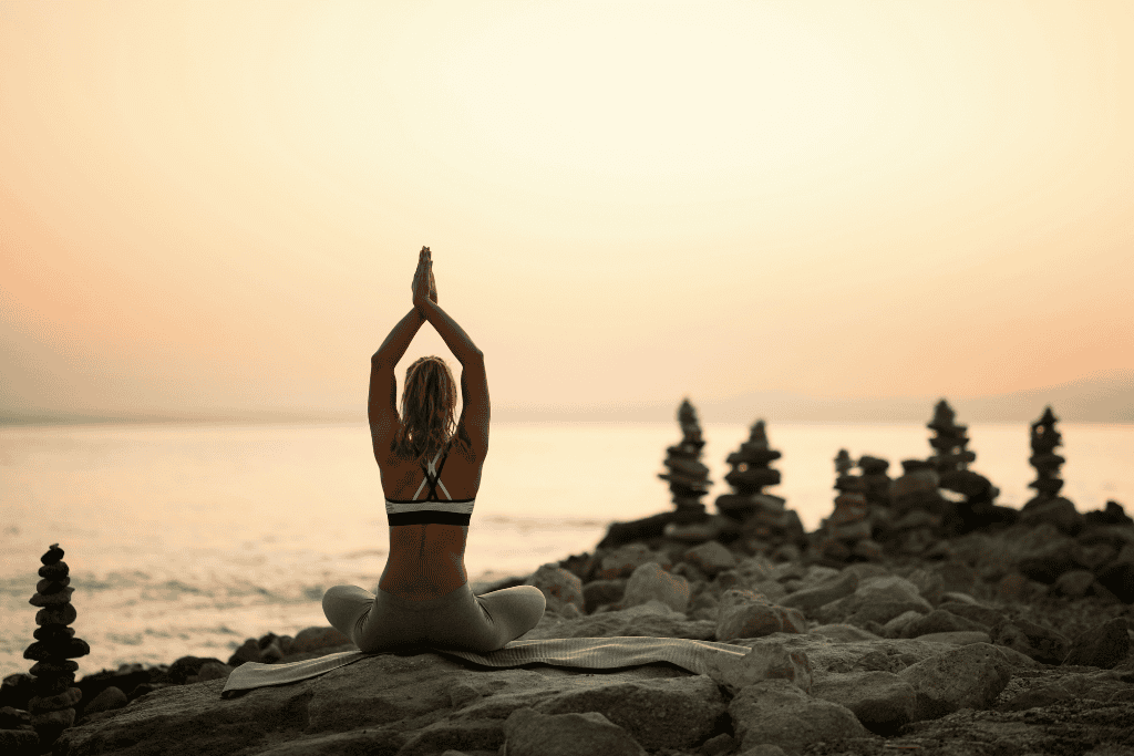 practicing yoga while learning freediving