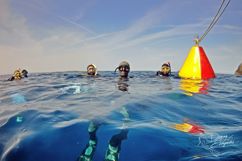 on the surface while on a solo dive trip