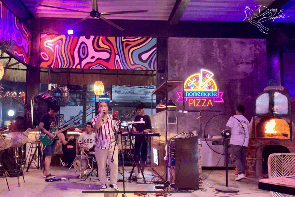 Live band playing in Moalboal, Cebu, Philippines