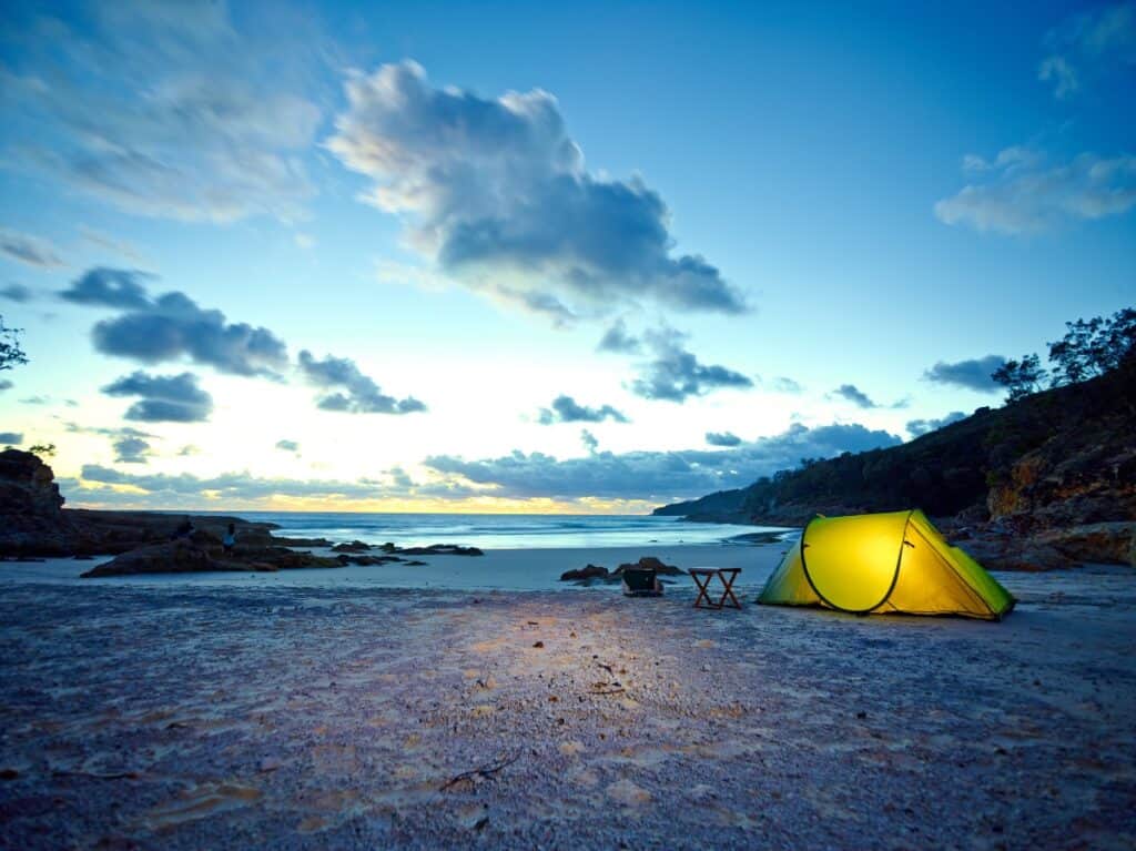 camping on Moreton Island