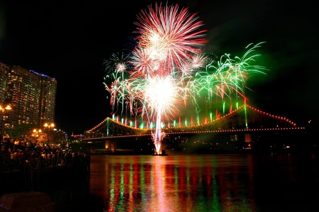 Riverfire - Brisbane Festival Fireworks display in September.