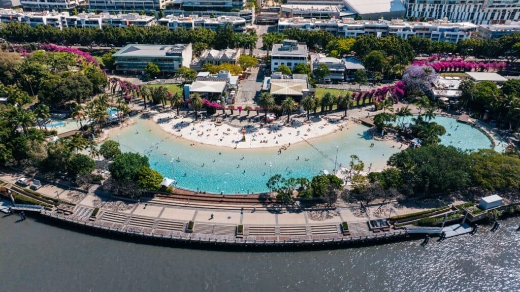 Streets Beach in the middle of Brisbane