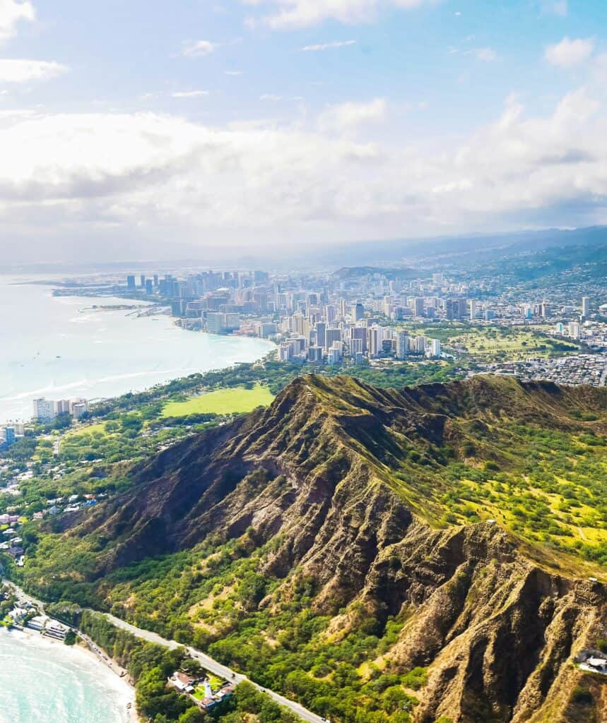 Diamond Head crater in Oahu, Hawaii