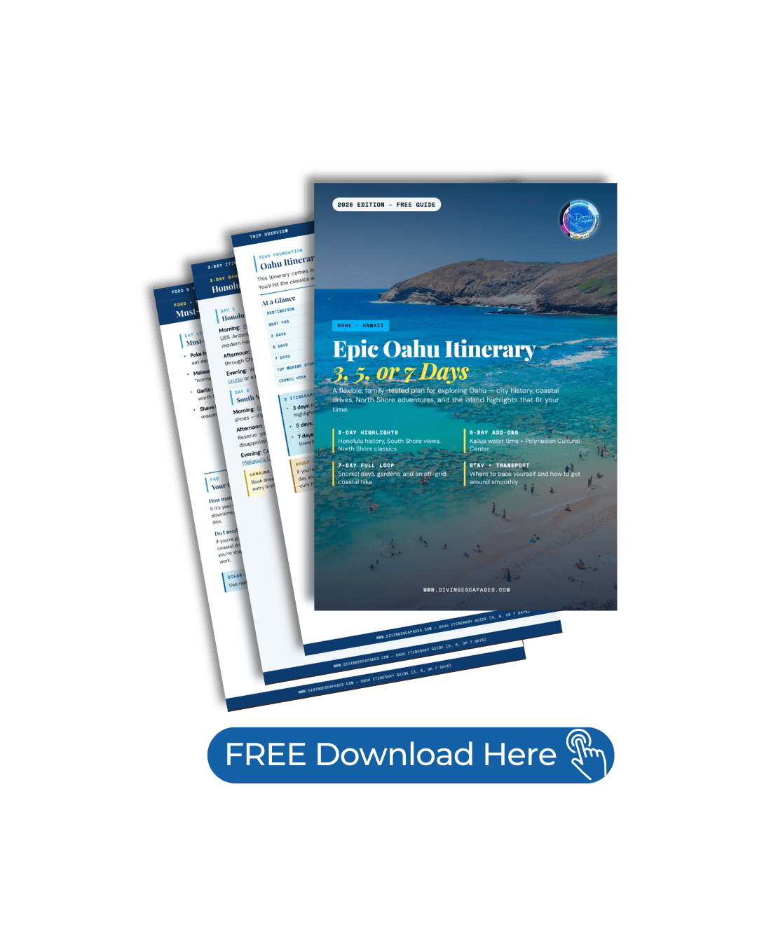 Diving Escapades Oahu Itinerary FREE download