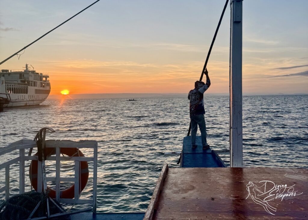 In the boat to Malapascua Island from New Maya Port - at sunrise