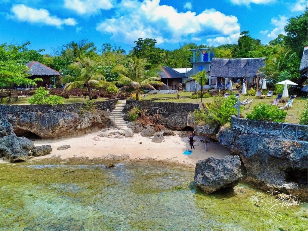 Aerial view of Last Frontier Dive in San Juan, Siquijor.