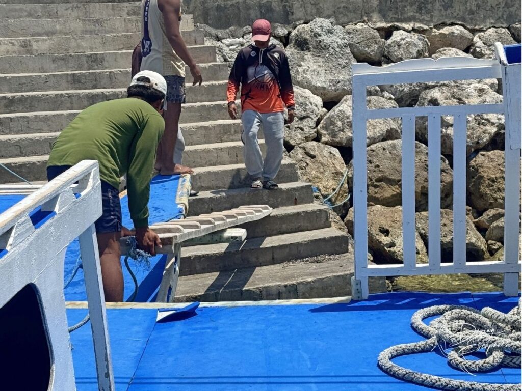 Mini ladder used to board boats at Maya Port for Malapascua.