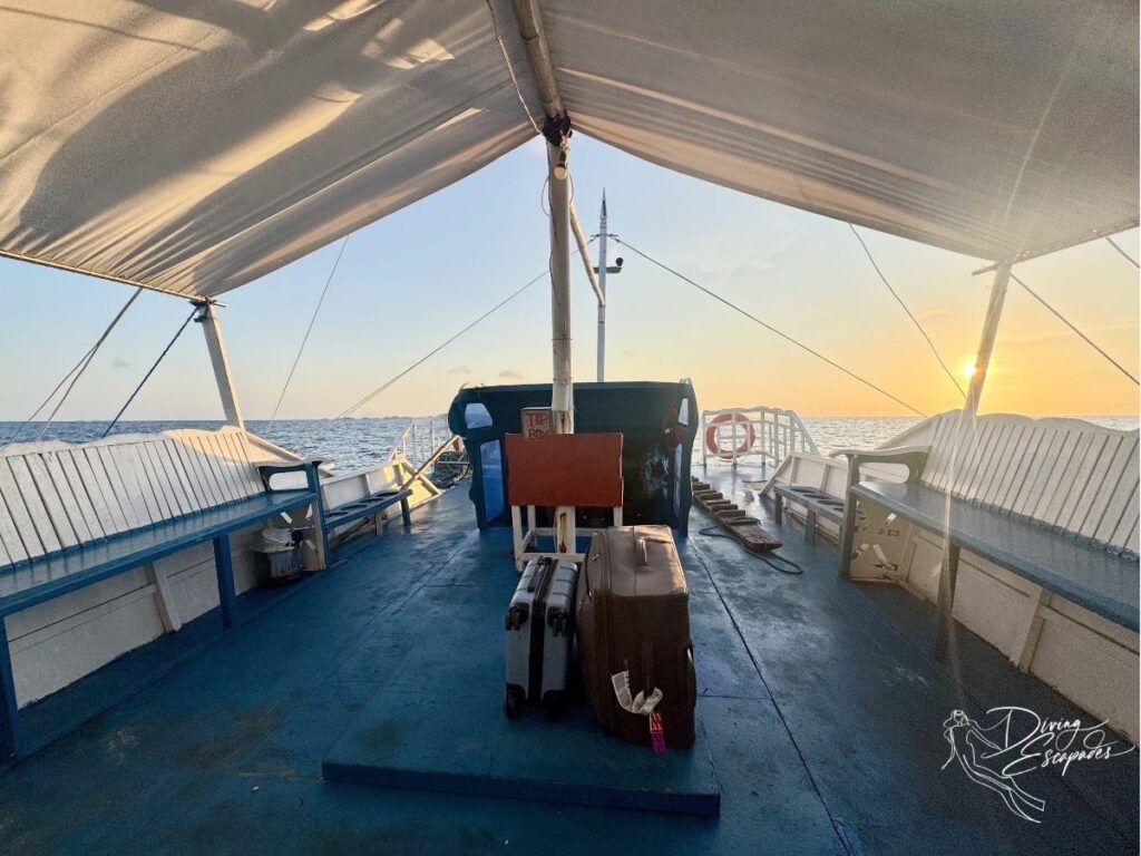 Inside a boat during the Maya Port to Malapascua crossing.