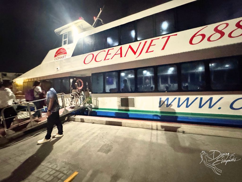 Oceanjet ferry docked in Cebu port.